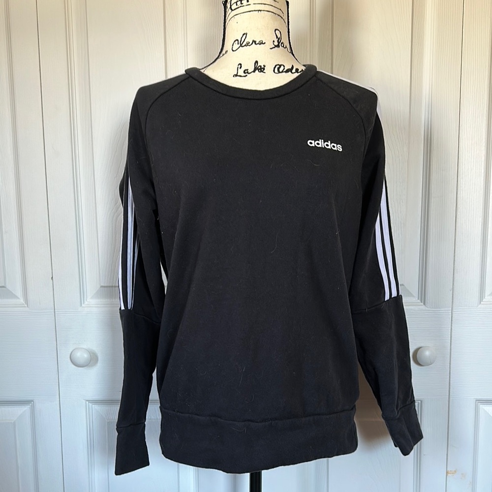 Adidas Black Sweatshirt with White Stripes